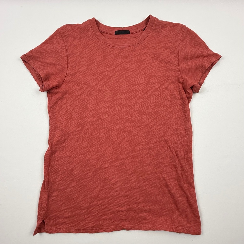 ATM Anthony Thomas Melillo Womens XS Terracotta Red Slub Knit Crew Neck Tee